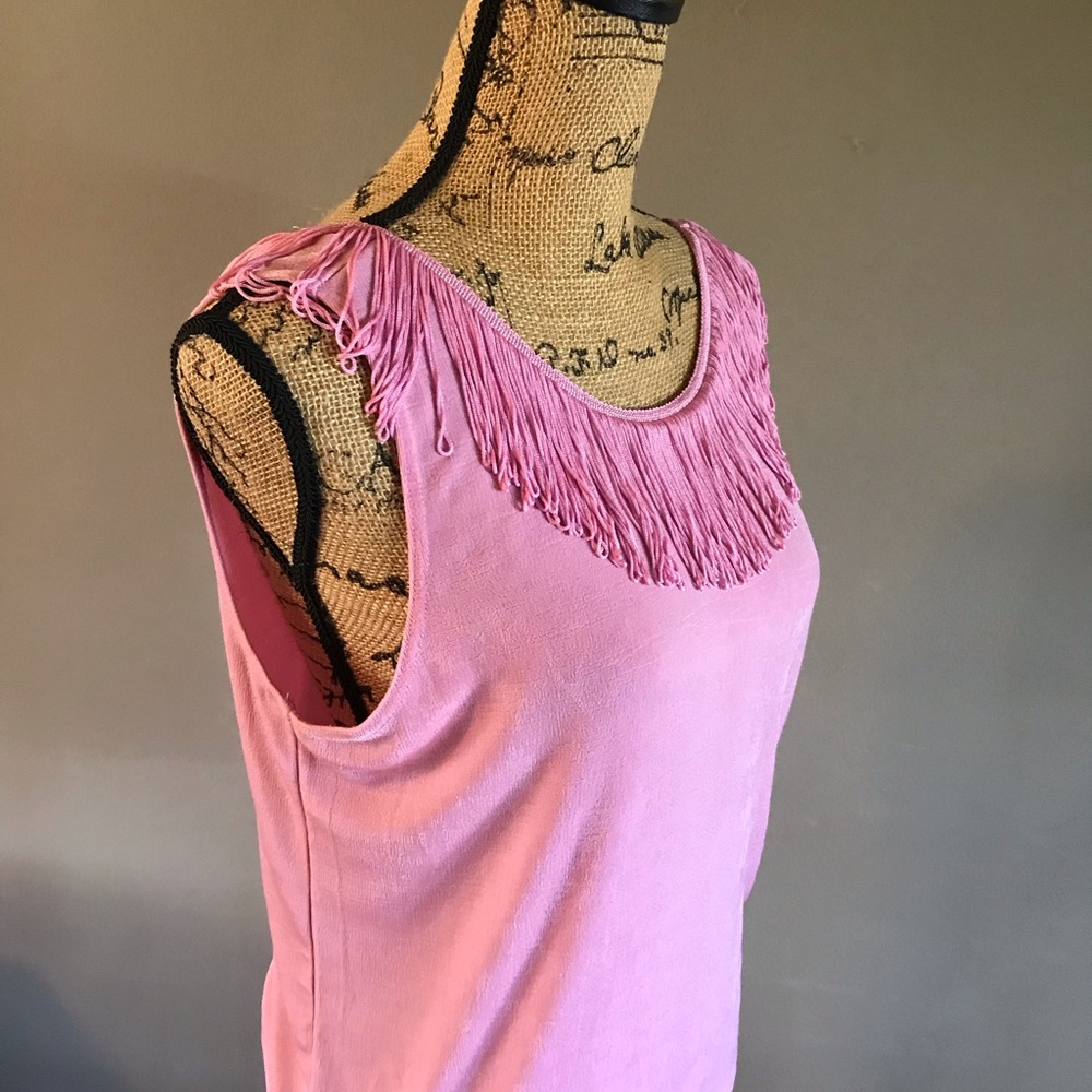 Pink Fringed Tank - Picture 2 of 3